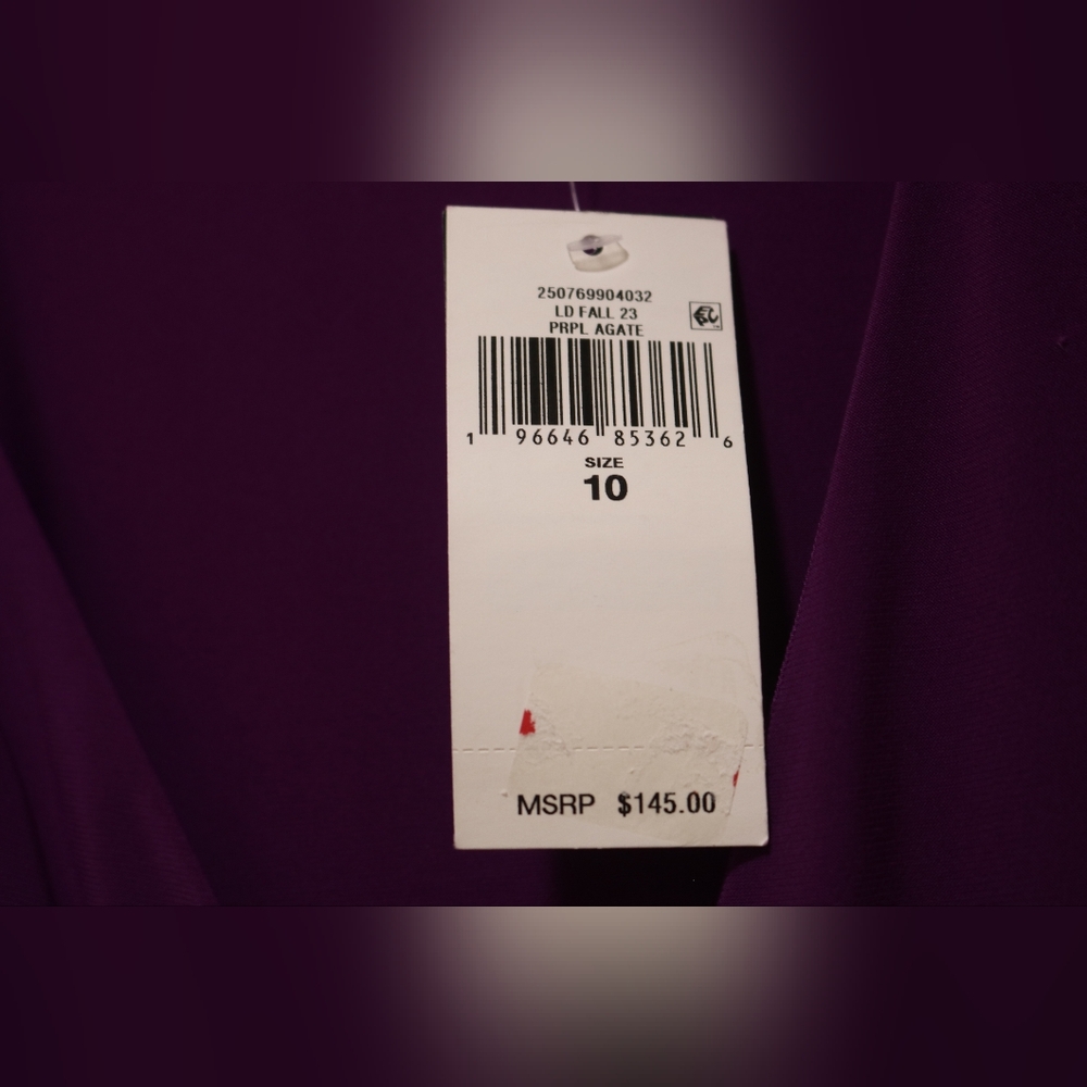 Lauren Ralph Lauren Women's Surplice Jersey Dress, Purple, 10 - Picture 7 of 9